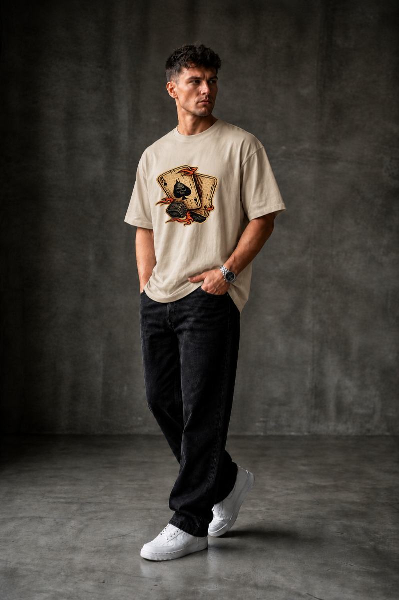 ACE Oversized T-shirt ! - Beige