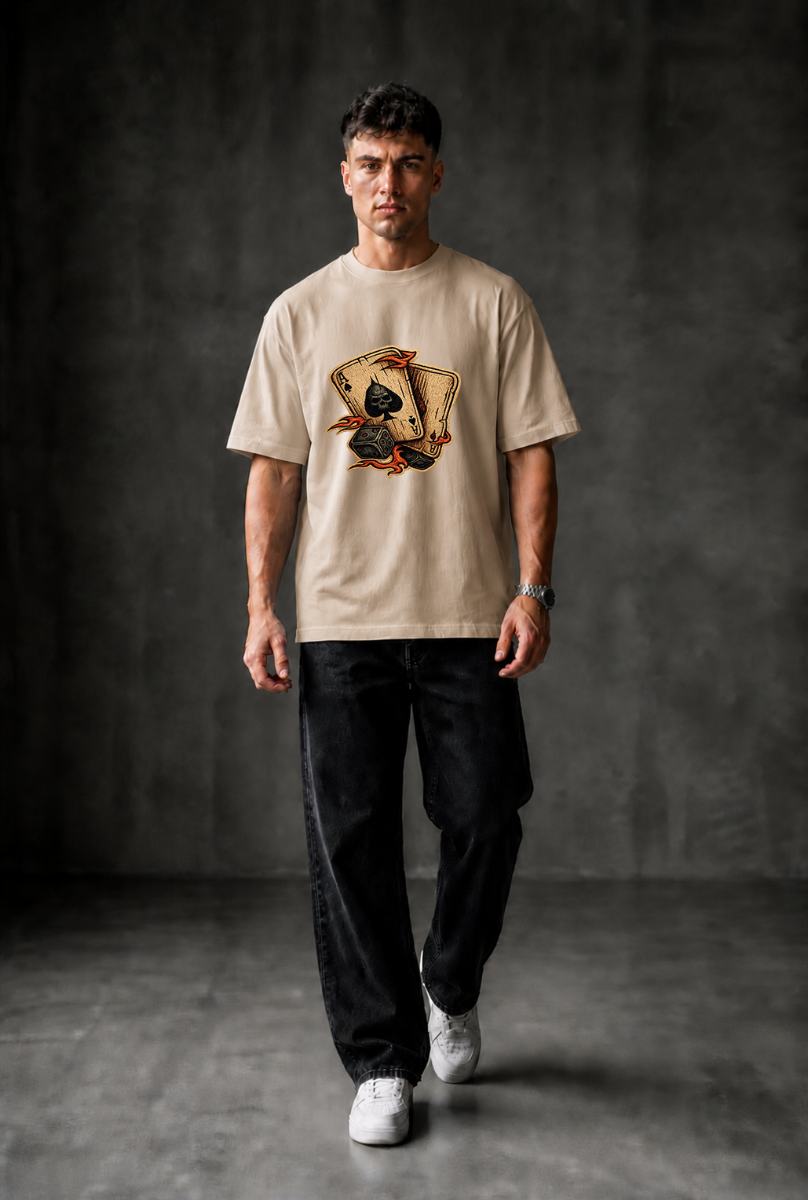 ACE Oversized T-shirt ! - Beige