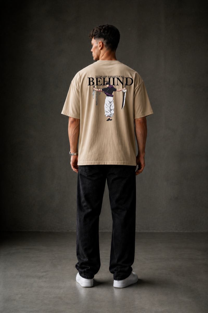 BEHIND Oversized T-shirt ! - Beige
