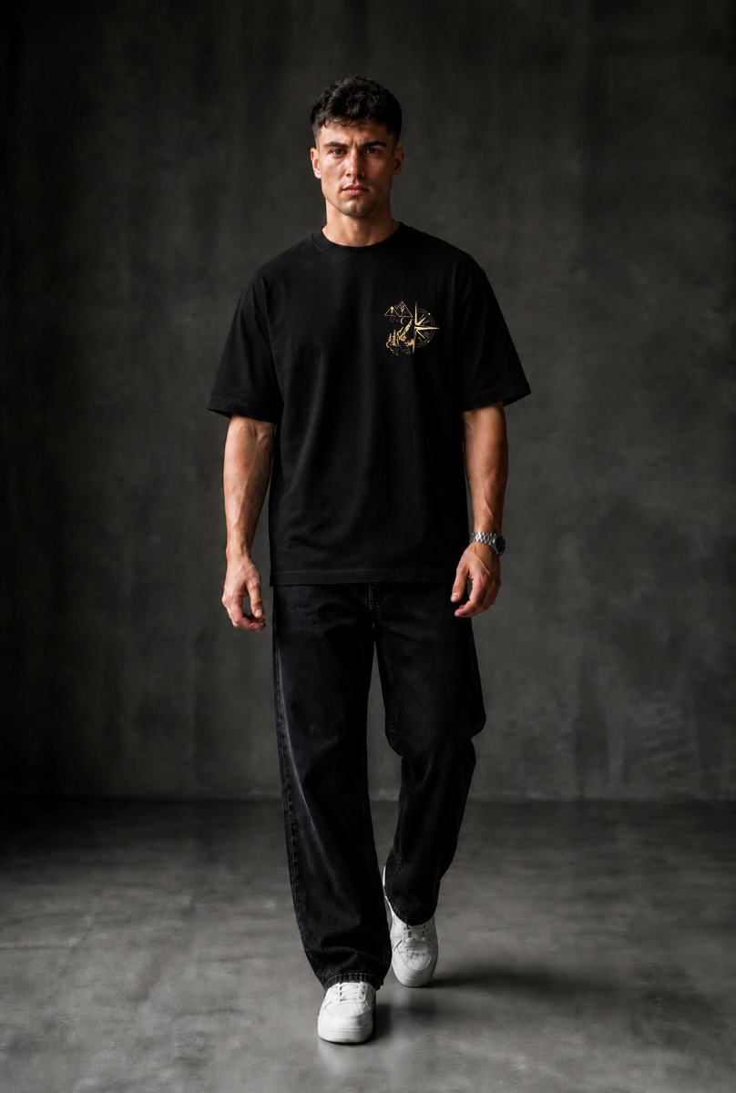 Compass Oversized T-shirt ! - Black