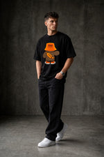 HaPpY Bear Oversized T-shirt ! - Black