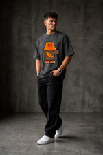 HaPpY Bear Oversized T-shirt ! - Grey