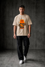 HaPpY Bear Oversized T-shirt ! - Beige