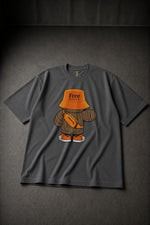 HaPpY Bear Oversized T-shirt ! - Grey