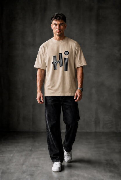 HI Oversized T-shirt ! - Beige