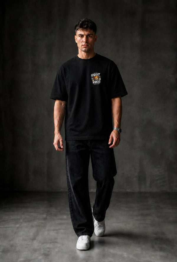 STREET RULES Oversized T-shirt ! - Black