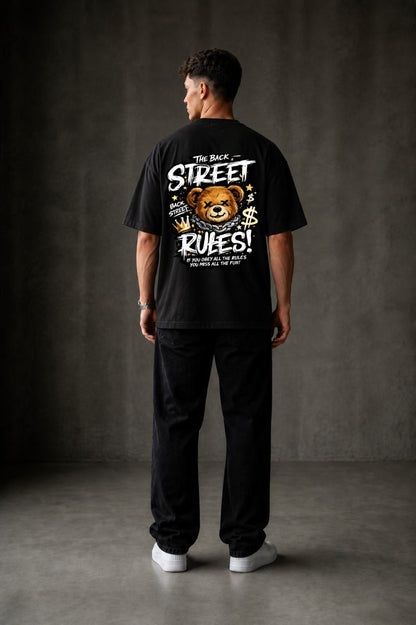STREET RULES Oversized T-shirt ! - Black