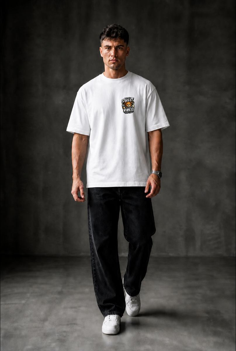 STREET RULES Oversized T-shirt ! - White