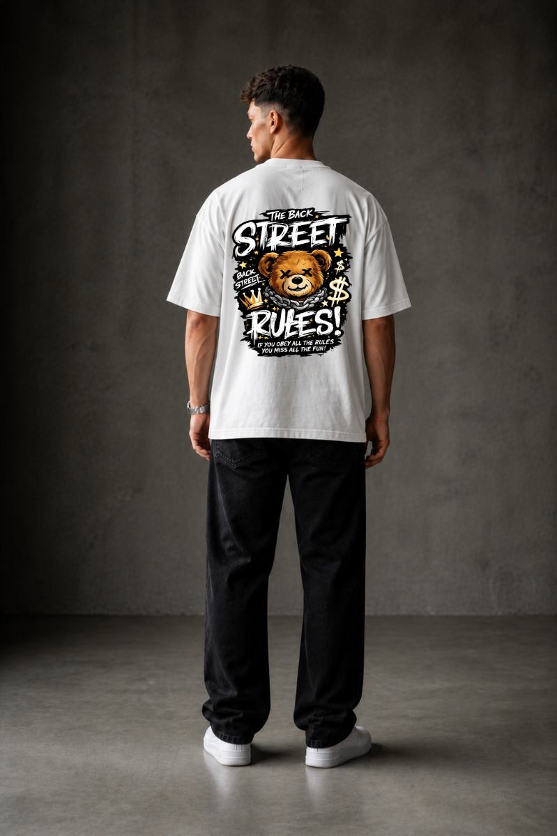 STREET RULES Oversized T-shirt ! - White