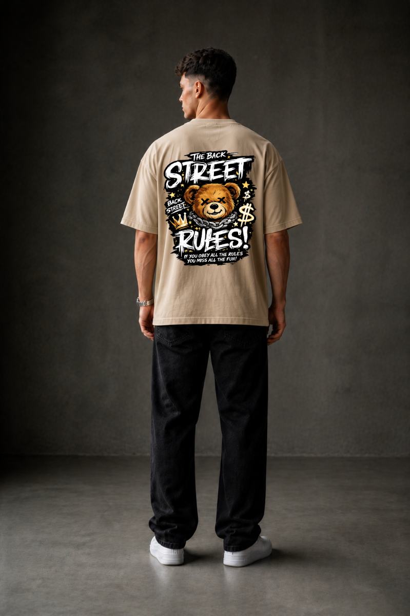 STREET RULES Oversized T-shirt ! - Beige