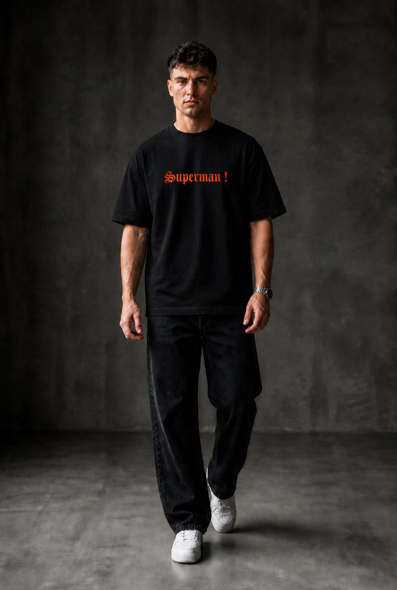 SUPERMAN Oversized T-shirt ! - Black