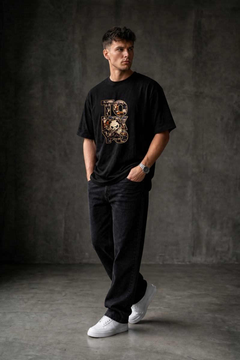 TOKYO Oversized T-shirt ! - Black