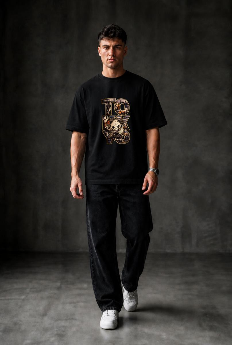 TOKYO Oversized T-shirt ! - Black