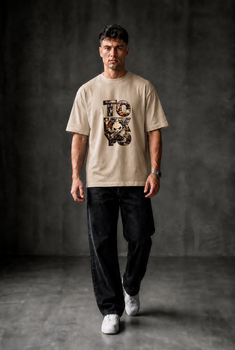 TOKYO Oversized T-shirt ! - Beige