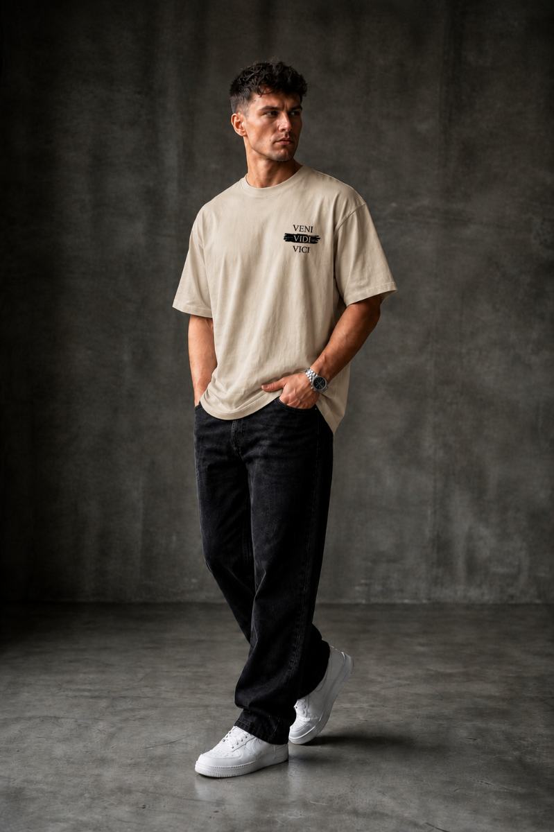 VINI VIDI VICCI Oversized T-shirt ! - Beige