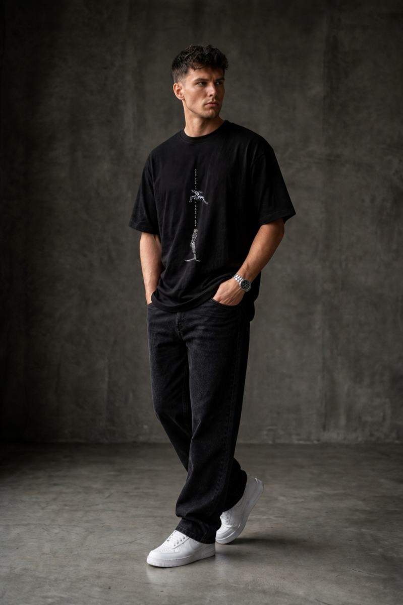 EVERY FALL Oversized T-shirt ! - Black