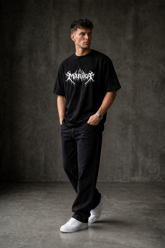 METAL MARIKA Oversized T-shirt ! - Black