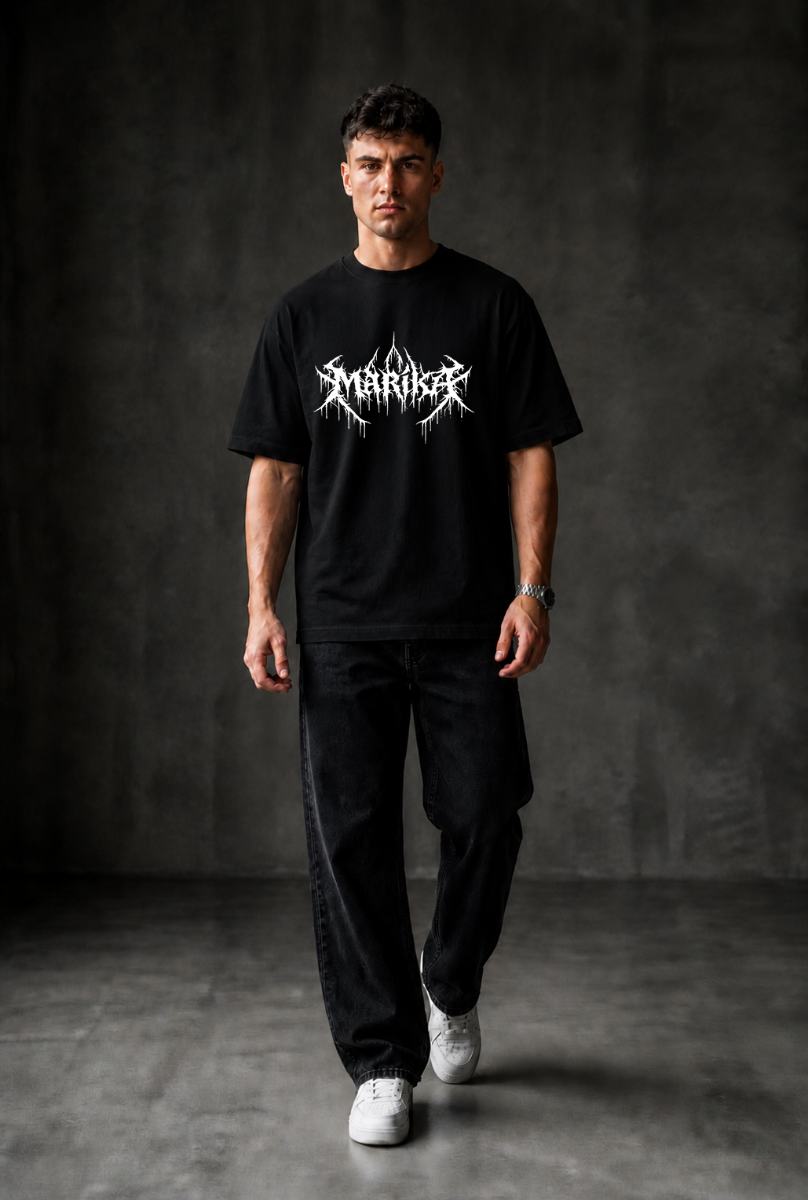 METAL MARIKA Oversized T-shirt ! - Black