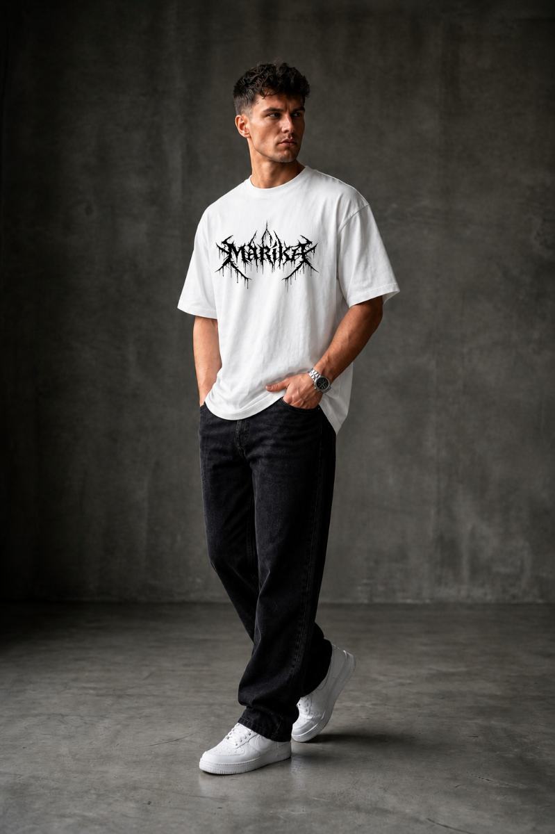 METAL MARIKA Oversized T-shirt ! - White