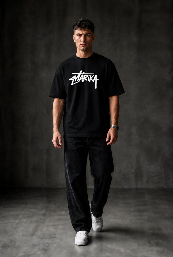 MARIKA LOGO Oversized T-shirt ! - Black