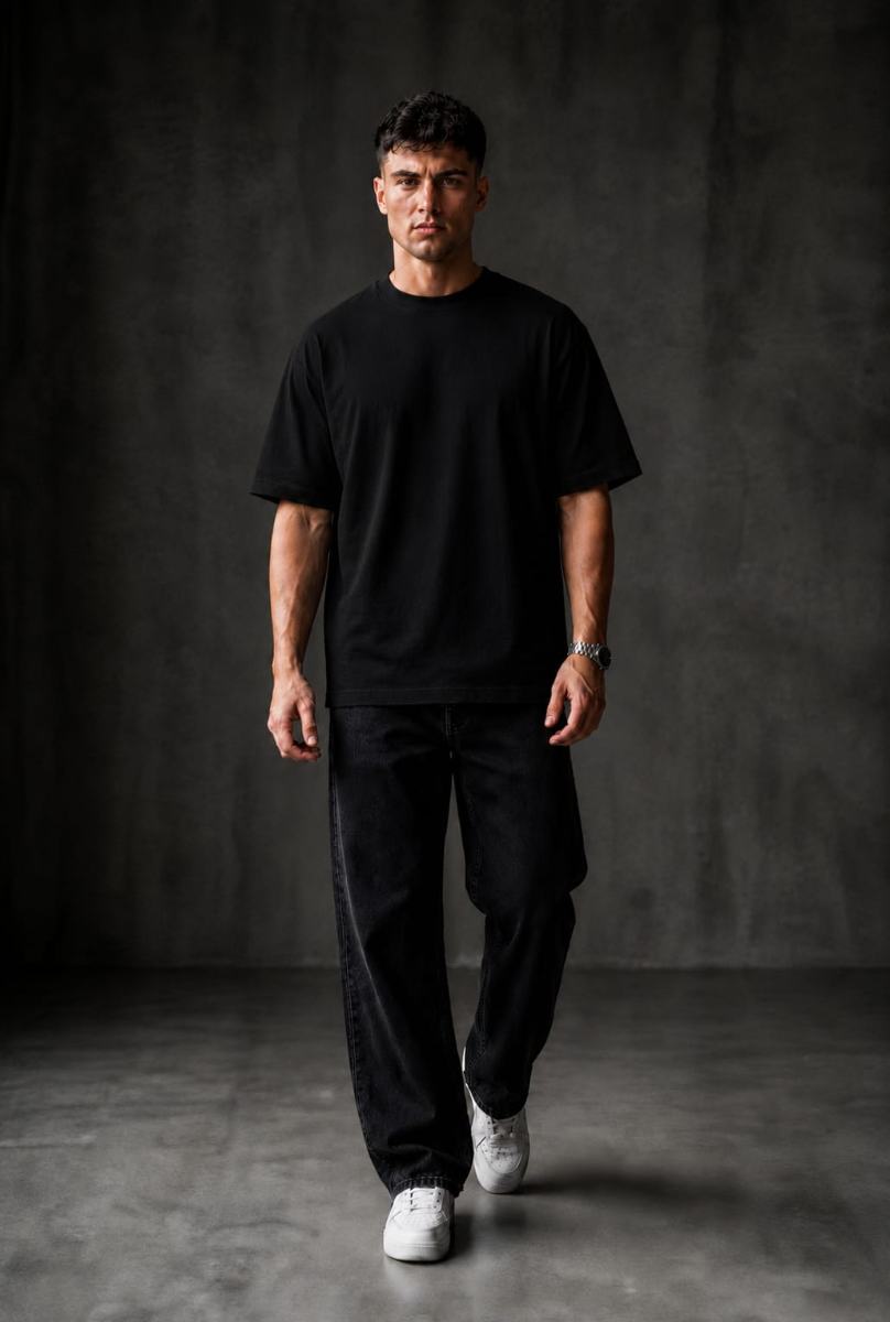 Regular Oversized T-shirt ! - Black