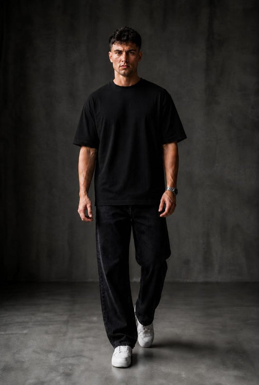 Regular Oversized T-shirt ! - Black