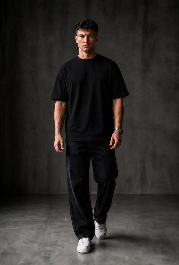 Regular Oversized T-shirt ! - Black