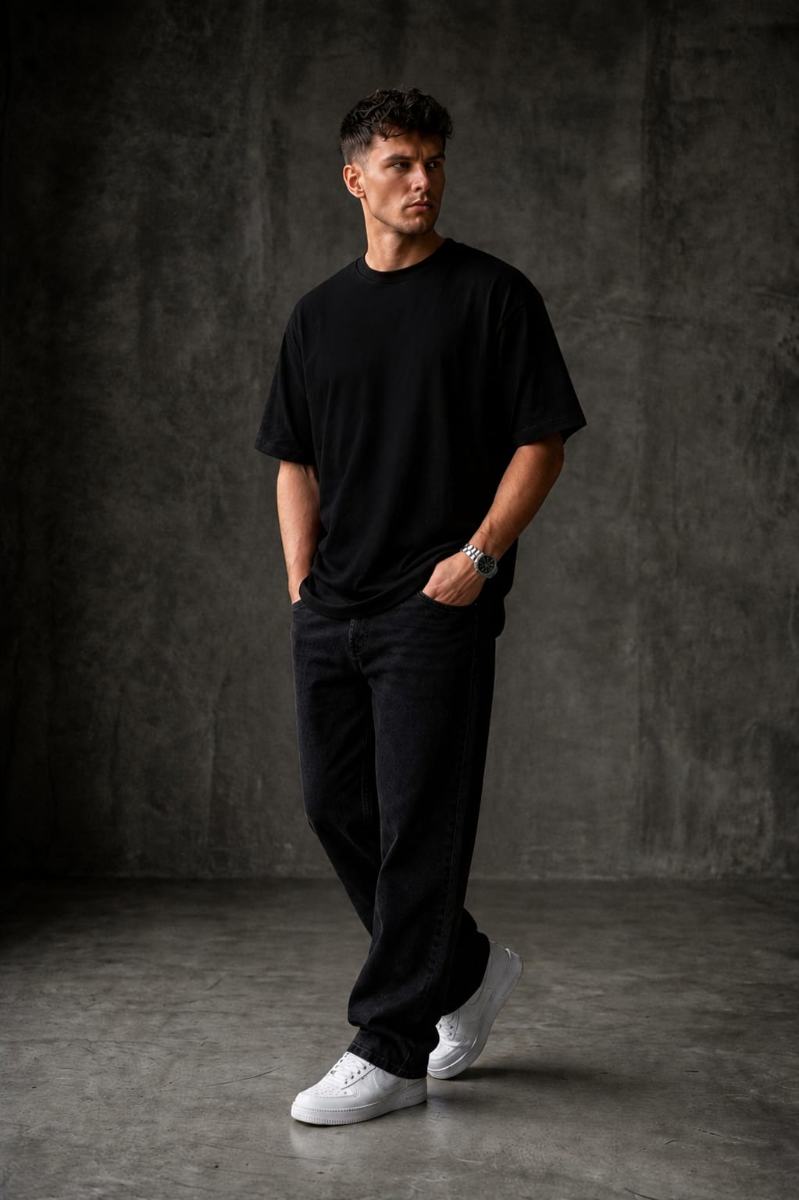 Regular Oversized T-shirt ! - Black