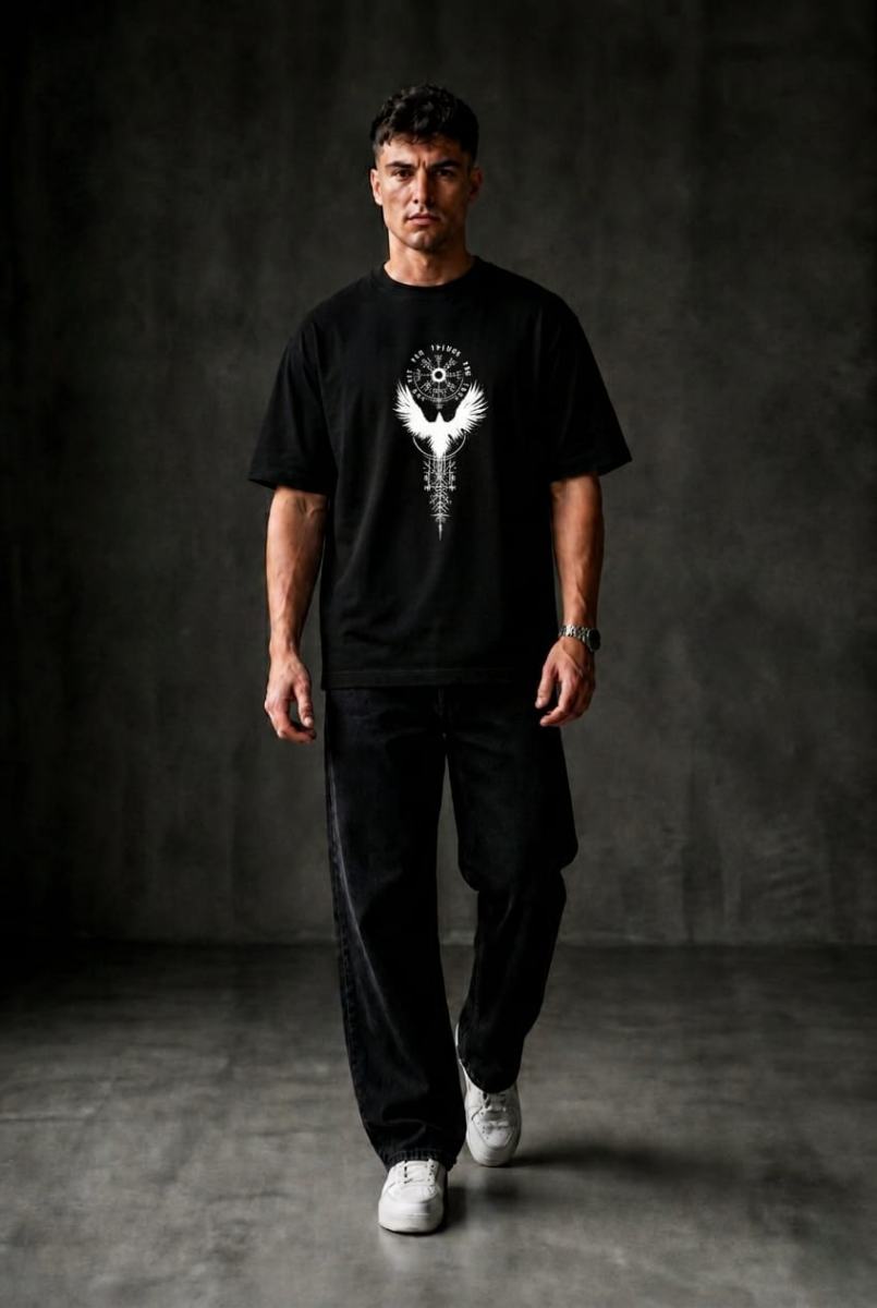 VIKING'S Oversized T-shirt ! - Black