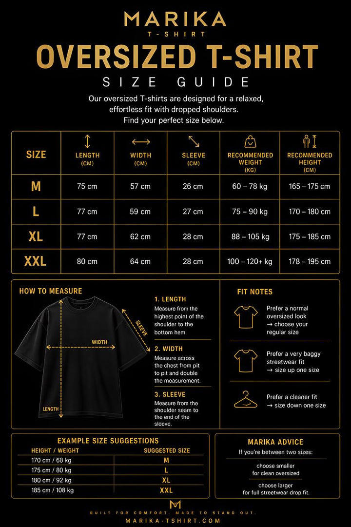 Marika size guide chart (English)